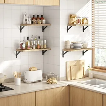 Floating Shelf Set - Stylish Carbonized Brown Wall Decor