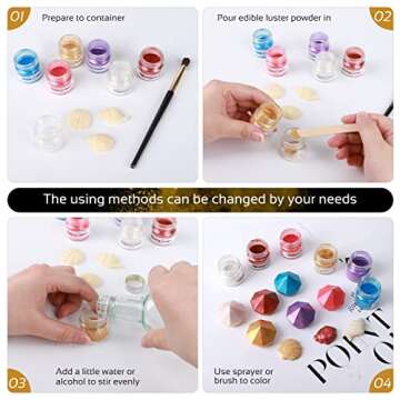 Jelife Edible Gold Luster Dust - 5 Grams Food Grade Cake Dust Shimmer Powdered, Flavorless Metallic Powder Food Coloring for Cake Decorating, Chocolates, Fondant, Drinks, Painting & More, Vegan