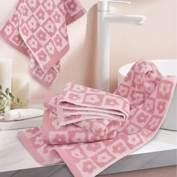 Jacquotha Cotton Hand Towels - Floral Design Set of 4