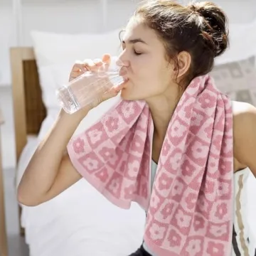 Jacquotha Cotton Hand Towels - Floral Design Set of 4