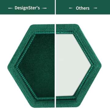 DesignSter Hexagon Velvet Ring Box - Premium Gorgeous Vintage Double Ring Display Holder with Detach...