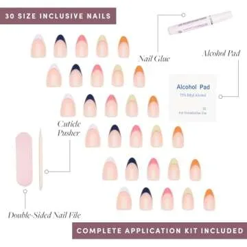 Glamnetic Press On Nails - Very Berry | Glossy, Semi-Transparent, Short Almond Nails, Reusable | 15 Sizes - 30 Nail Kit with Glue