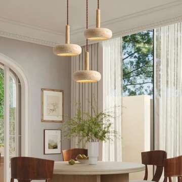 JIANTLAIUS Wabi Sabi Natural Stone Pendant Lamp