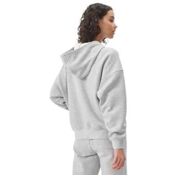 Florence By Mills Women's Cozy Crush Oversized Zip-Up Hoodie, Heather Grey, Medium