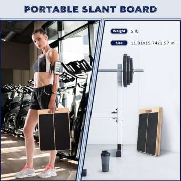Portable Wooden Slant Board for Calf Stretching - Adjustable Incline