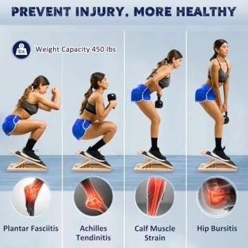 Portable Wooden Slant Board for Calf Stretching Equipment