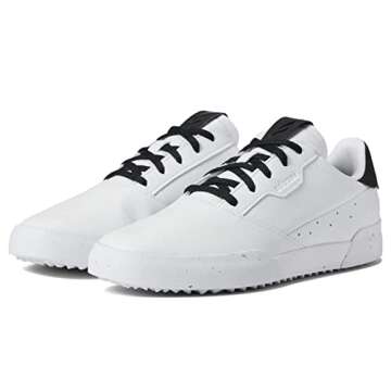 adidas womens Adricross Retro Spikeless Golf Shoe, Footwear White/Core Black/Footwear White, 7.5 US