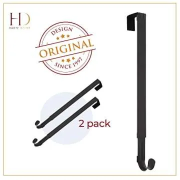 Haute Decor Adjustable Wreath Hanger - 2 Pack Stylish Hooks