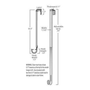 Haute Decor Adjustable Wreath Hanger - 2 Pack Stylish Hooks