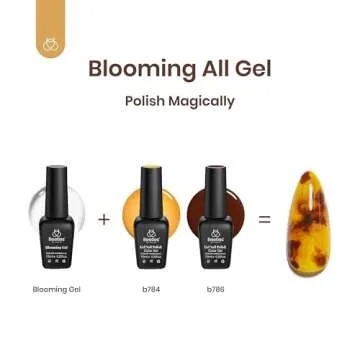 Beetles Gel Nail Polish with Blooming Gel Amber Attraction 5 Colors Gel Polish White Wine Gel Polish Set 1pcs Clear Blooming Gel Polish Soak Off Uv Gel Polish Set for Women