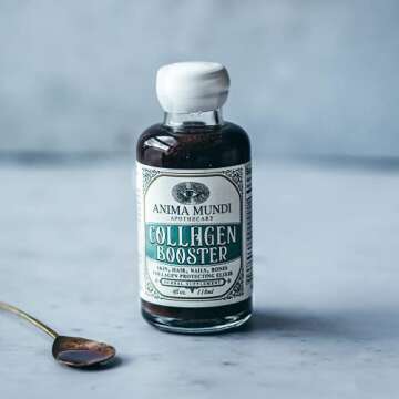 Anima Mundi Apothecary Plant Based Collagen Booster Elixir - Vegan Beauty Supplement for Skin, Hair and Nails - Herbal Liquid with Fo Ti, Nettle (4oz / 118ml)