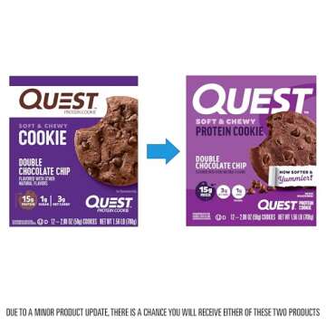 Quest Nutrition Double Chocolate Chip Protein Cookie, High Protein, Low Carb, 12 Count