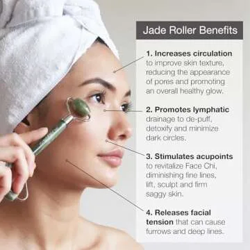 GingerChi Jade Roller for Skin Care and Anti-Aging