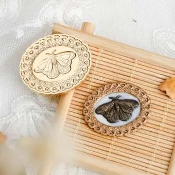 Elegant 3D Moth Wax Seal Stamp with Brass Head