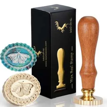 Elegant 3D Moth Wax Seal Stamp with Brass Head