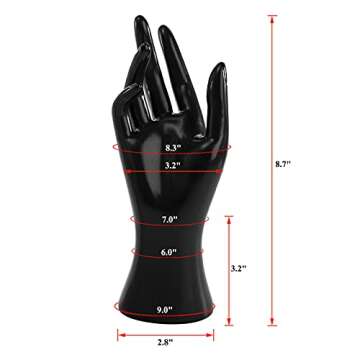 Okllen 4 Pack Female Mannequin Hand, Hand Ring Display Stand Jewelry Organizer Bracelet Bangle Neckl...