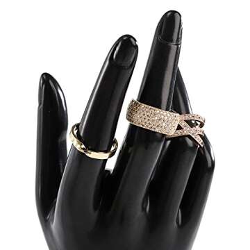 Okllen 4 Pack Female Mannequin Hand, Hand Ring Display Stand Jewelry Organizer Bracelet Bangle Necklace Holder for Hand Chain, Finger Ring, Glove, White & Black, Right Hands