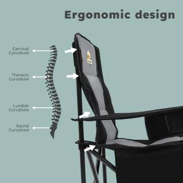 Oversized Folding Camping Chair Set 450 LBS Support