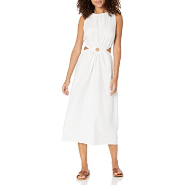 The Drop Women's Sade Linen Cutout Midi Dress - Effortless Summer Chic
