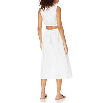 Sade Linen Cutout Midi Dress for Women by The Drop