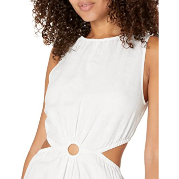 Sade Linen Cutout Midi Dress for Women by The Drop