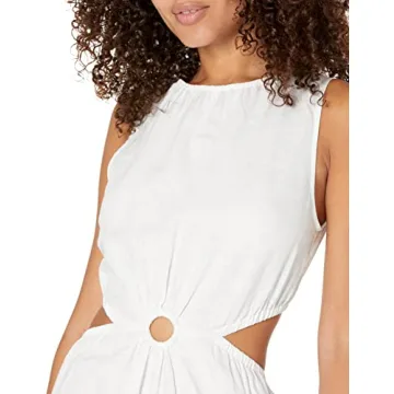 Sade Linen Cutout Midi Dress for Women by The Drop