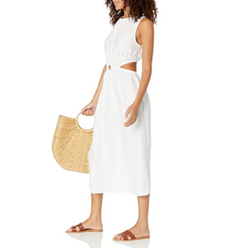 Sade Linen Cutout Midi Dress for Women by The Drop