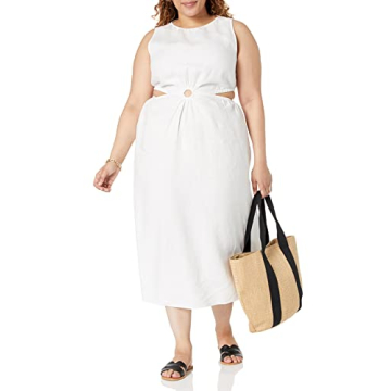 Sade Linen Cutout Midi Dress for Women by The Drop