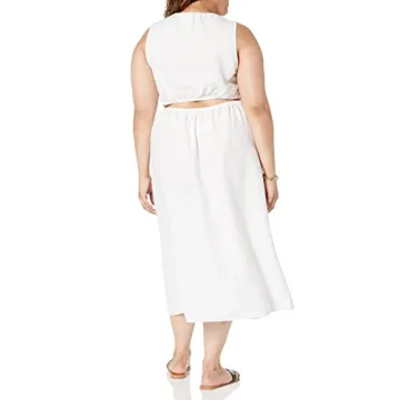 Sade Linen Cutout Midi Dress for Women by The Drop