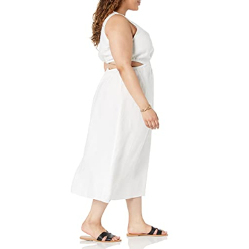 Sade Linen Cutout Midi Dress for Women by The Drop