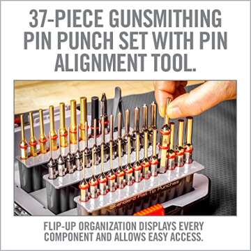 Real Avid Punch Set, Gunsmithing Tool Kit with Roll Pin Punch Set, Flat Tip Metal Punch Set, Brass P...