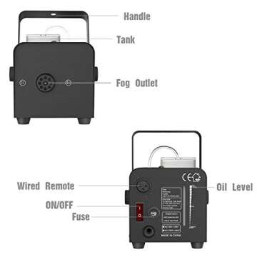 Fansteck 500W Fog Machine with Remote for Halloween