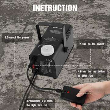 Fansteck 500W Fog Machine with Remote for Halloween