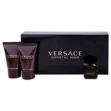 Versace Crystal Noir By Gianni Versace For Women. Set-eau De Parfum .17 OZ Mini & Body Lotion .8 OZ ...