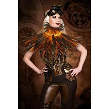 Feather Shawl for Women - Crow Feathers Collar Halloween Swan Cape Witch Costume Accessories