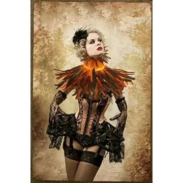 Feather Shawl for Women - Crow Feathers Collar Halloween Swan Cape Witch Costume Accessories