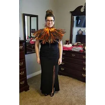 Feather Shawl for Women - Crow Feathers Collar Halloween Swan Cape Witch Costume Accessories
