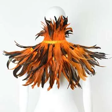 Feather Shawl for Women - Crow Feathers Collar Halloween Swan Cape Witch Costume Accessories