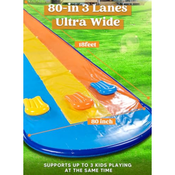 Sloosh 18ft Triple Water Slide for Backyard Summer Fun