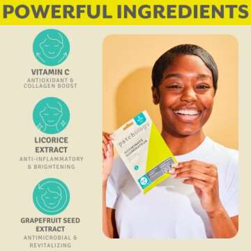 Patchology Brightening Face Masks with Vitamin C - Men & Women Face Masks Skin Care Sheet for Skin Brightening and More Even Skin Tone - Illuminate FlashMasque Face Sheets Moisturizer (2 Count)