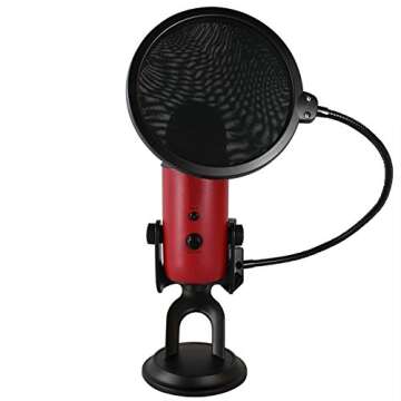 HDE Pop Filter for Mic, Microphone Filters Noise Reduction Mesh Shield Screen