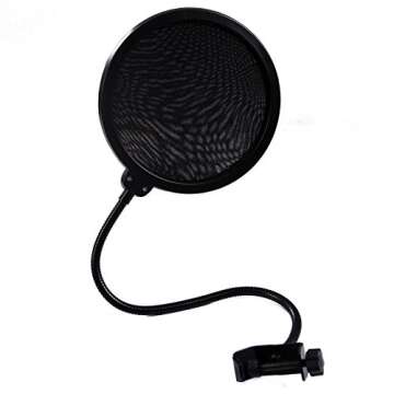 HDE Pop Filter for Mic, Microphone Filters Noise Reduction Mesh Shield Screen