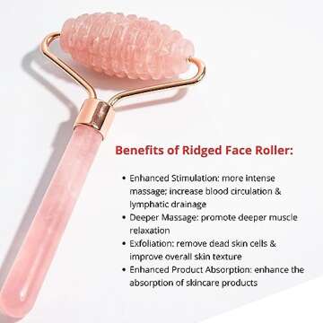 4-in-1 Jade Roller and Gua Sha Set. Rose Quartz Roller with Eye Massager, Jade Gua Sha, Ridged Roller Massager. Jade Roller for Face Real Jade 100% Jade Stone Roller. Facial Massager Ice Roller