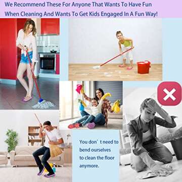 Keeytaa 10 Pcs (5 Pairs) Mop Slippers,Mop Shoes,Dust Duster, Mop Socks for Women Men Kids Foot, Microfiber Dust Hair Cleaners | Reusable | Washable | Dry The Floors for House Office Bathroom Kitchen