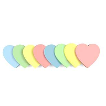 Heart Shape Sticky Notes 4 Color Pastel Colorful Sticky Pad 75 Sheets/Pad Self-Sticky Note Pads