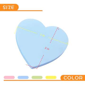 Heart Shape Sticky Notes 4 Color Pastel Colorful Sticky Pad 75 Sheets/Pad Self-Sticky Note Pads