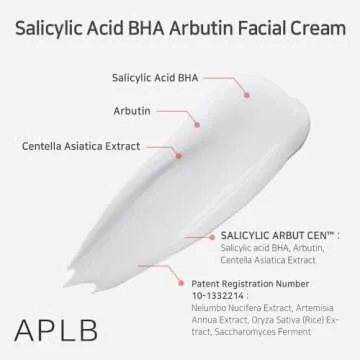 APLB Salicylic Acid BHA Arbutin Facial Cream | SALICYLIC ARBUT CEN™ 23.1% 1.86 FL.OZ/Korean Skincare, Deep hydration, Acne & Pore care, Revitalize for gentle and improve skin texture