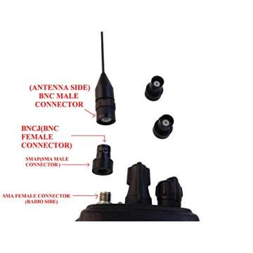 Anteenna TW-BNCJ-SMAP (3 Packs) Adaptor Connector BNC Female to SMA Male is Suit for Ham (144/430MHz) Handheld Antenna BNC Male