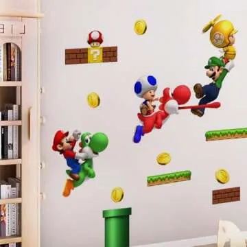 Super Mario Wall Decals for Kids | Easy Peel and Stick Decor