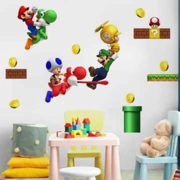 Super Mario Wall Decals for Kids | Easy Peel and Stick Decor